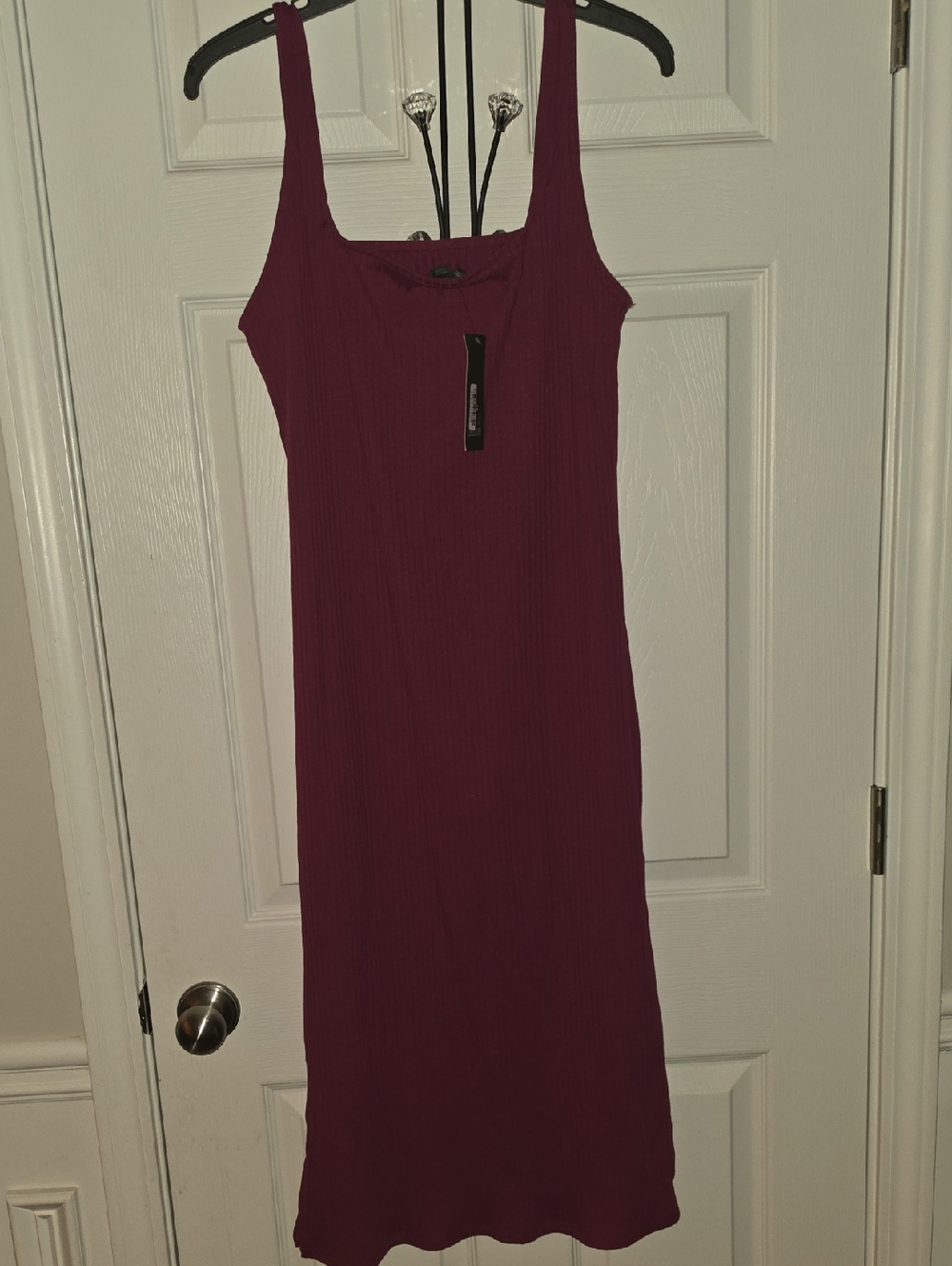 wild fable Ribbed Midi Dress in Plum
